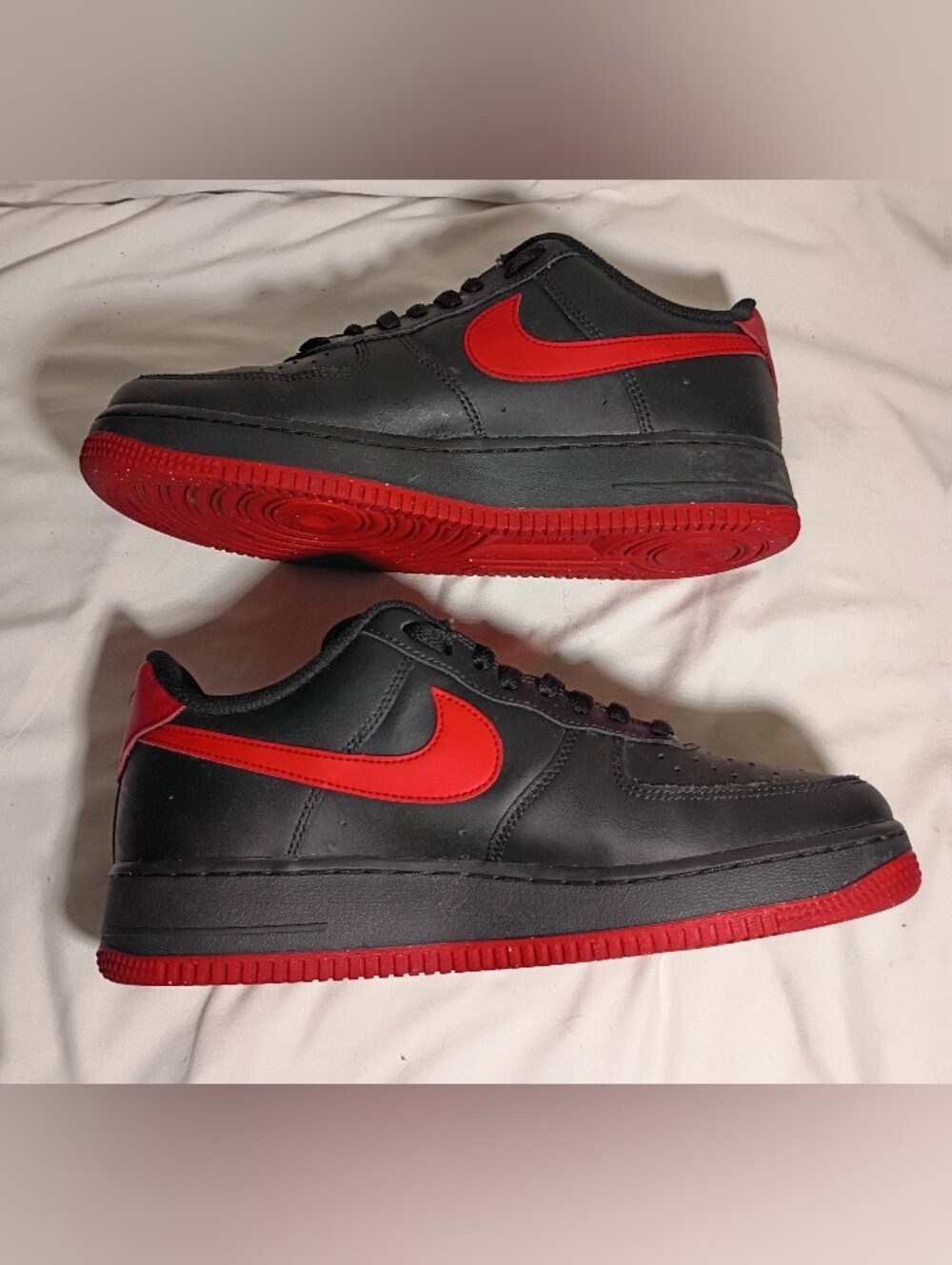 Nike Air Force 1 07 LV8 Vamps Bred FJ4146-002 Black Red Mens US 8 No Box